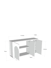 Dark Natural Arches Mango Wood Effect Slim Sideboard - Image 5 of 12