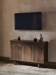 Dark Natural Arches Mango Wood Effect Slim Sideboard - Image 6 of 12