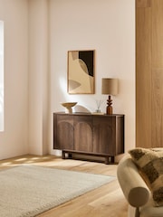 Dark Natural Arches Mango Wood Effect Slim Sideboard - Image 7 of 12