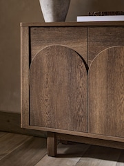 Dark Natural Arches Mango Wood Effect Slim Sideboard - Image 9 of 12