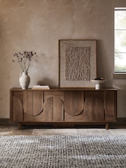 Dark Natural Arches Mango Wood Effect Extra Large Sideboard - Image 1 of 10