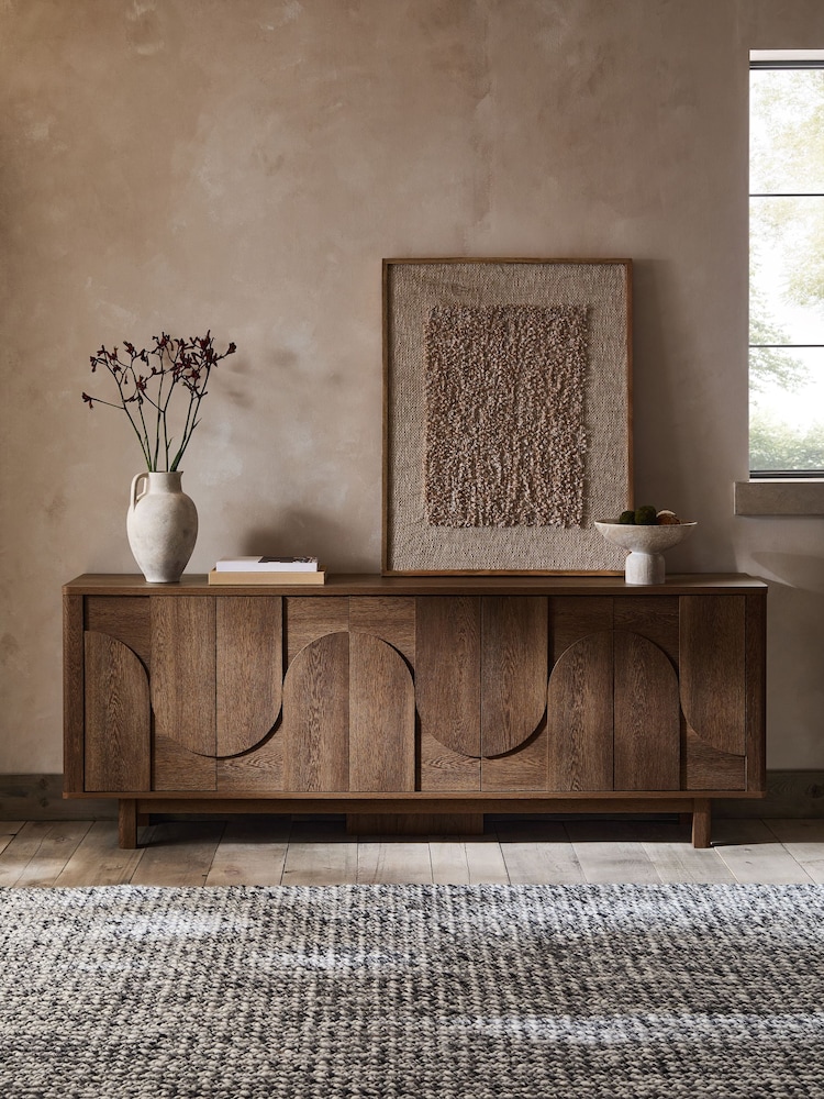 Dark Natural Arches Mango Wood Effect Extra Large Sideboard - Image 1 of 10
