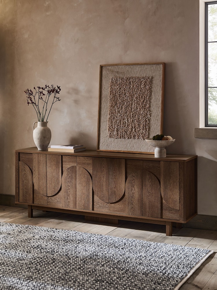 Dark Natural Arches Mango Wood Effect Extra Large Sideboard - Image 2 of 10