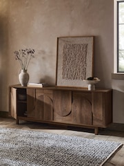 Dark Natural Arches Mango Wood Effect Extra Large Sideboard - Image 3 of 10