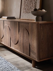 Dark Natural Arches Mango Wood Effect Extra Large Sideboard - Image 6 of 10