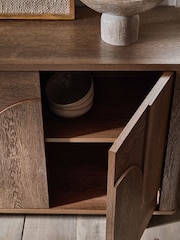 Dark Natural Arches Mango Wood Effect Extra Large Sideboard - Image 7 of 10