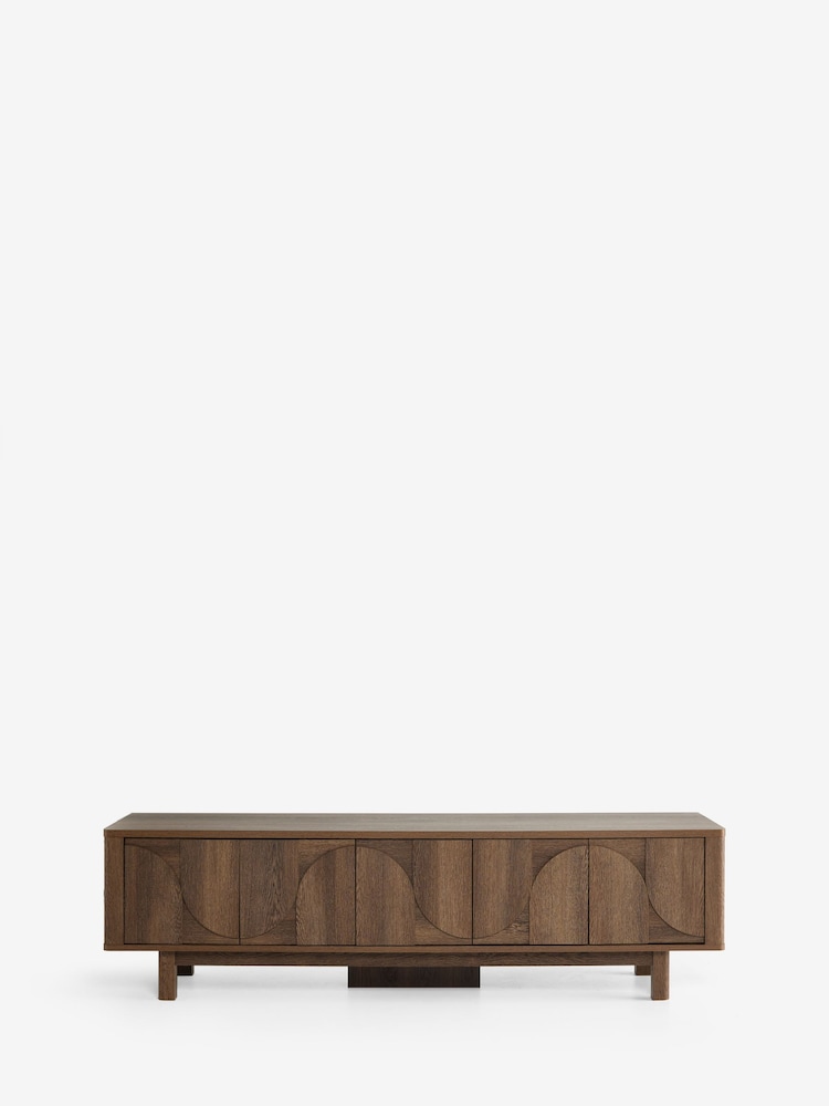Dark Natural Arches Mango Wood Effect Up to 80 inch TV Unit - Image 1 of 5
