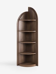 Dark Natural Arches Mango Wood Effect Corner Shelf - Image 1 of 5