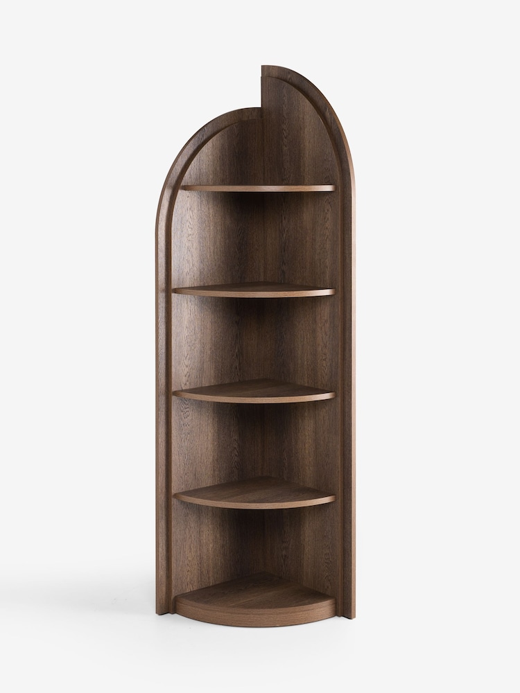 Dark Natural Arches Mango Wood Effect Corner Shelf - Image 1 of 5
