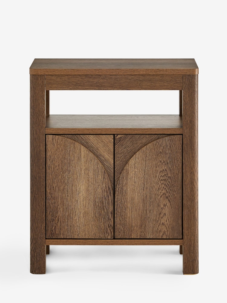 Dark Natural Arches Mango Effect Storage Side Table - Image 1 of 5 Dark Natural Arches Mango Effect Storage Side Table - Image 1 of 5