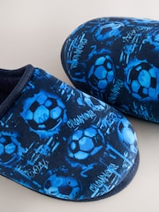 Blue Football Warm Lined Slipper Mules - Image 3 of 5