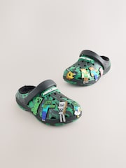 Black/Green Minecraft Warm Lined Slipper Clogs - Image 1 of 4