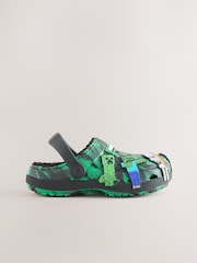 Black/Green Minecraft Warm Lined Slipper Clogs - Image 2 of 4