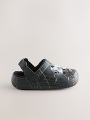 Black Football Warm Lined Slipper Clogs - Image 2 of 5