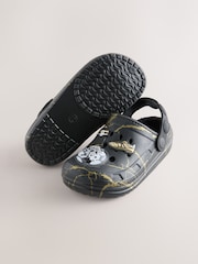 Black Football Warm Lined Slipper Clogs - Image 3 of 5