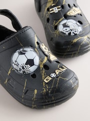 Black Football Warm Lined Slipper Clogs - Image 4 of 5