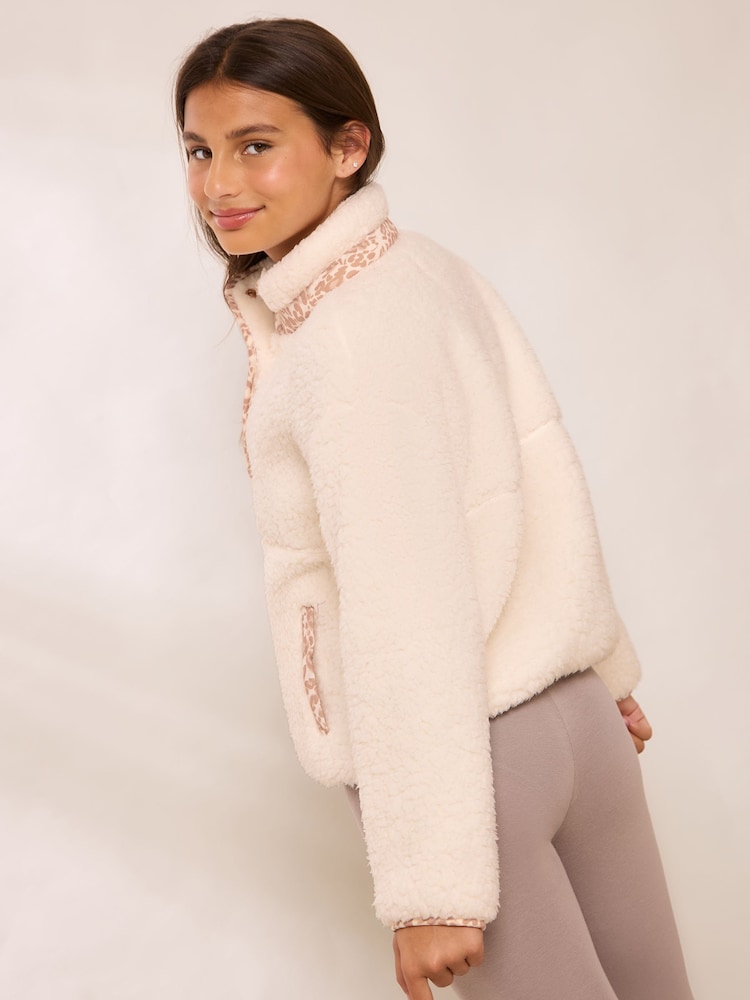 Lipsy Cream Leopard Trim Cosy Fleece (5-16yrs) - Image 6 of 6 Lipsy Cream Leopard Trim Cosy Fleece (5-16yrs) - Image 6 of 6