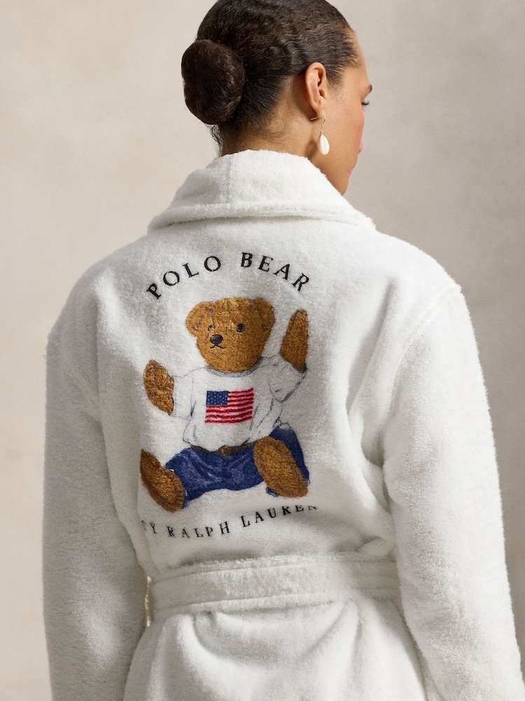 Polo Ralph Lauren White Shorts Bear Robe - Image 2 of 3