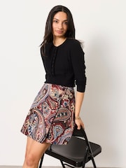 FatFace Mae Black Knitted Frill Front Henley - Image 5 of 6