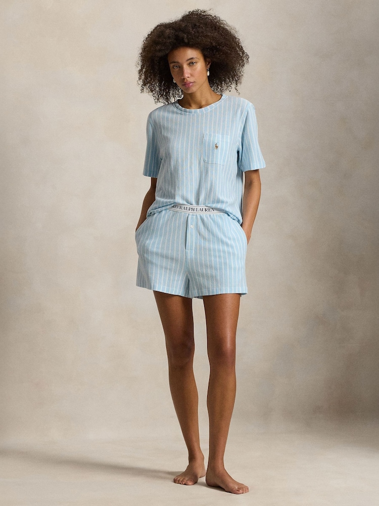 Polo Ralph Lauren Yellow Knits Shorts Sleeve Shorty Set - Image 1 of 6