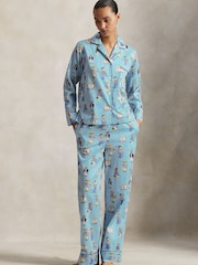 Polo Ralph Lauren Blue Madison Pyjamas Set Allover Bear - Image 1 of 3