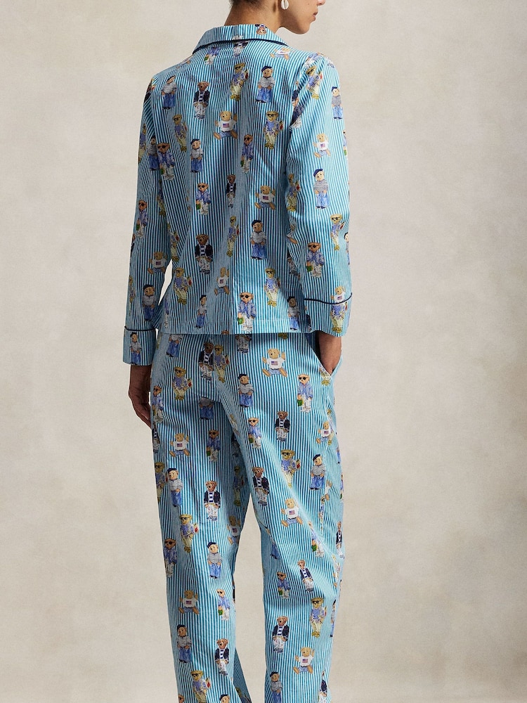 Polo Ralph Lauren Blue Madison Pyjamas Set Allover Bear - Image 2 of 3