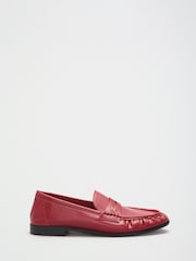 rdeča - Lipsy nabrane flat slim on z blagovno znamko pin Penny mokasini - Slika 4 iz 5