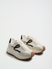 Lipsy Chocolate Brown Laceup Chunky Flatform Trainers - Image 2 of 5