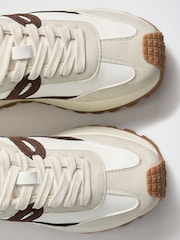 Lipsy Chocolate Brown Laceup Chunky Flatform Trainers - Image 5 of 5
