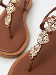 Accessorize Brown Metal Detail Strappy Sandals - Image 3 of 3