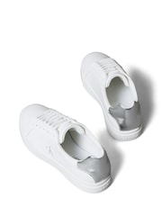 Calvin Klein White Brooke - Leather Silver Tab Trainers - Image 3 of 6