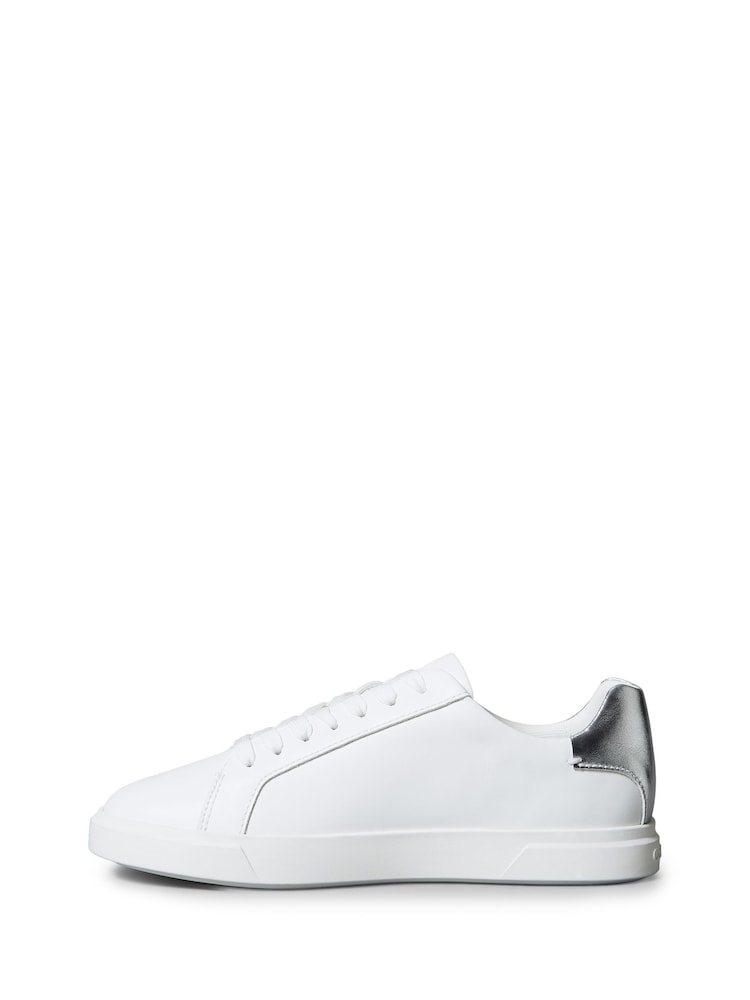 Calvin Klein White Brooke - Leather Silver Tab Trainers - Image 6 of 6 Calvin Klein White Brooke - Leather Silver Tab Trainers - Image 6 of 6