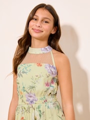 Floreale verde - Abito da cerimonia con Orlo a fazzoletto in pizzo Lipsy (5-16anni) - Immagine 2 di 5