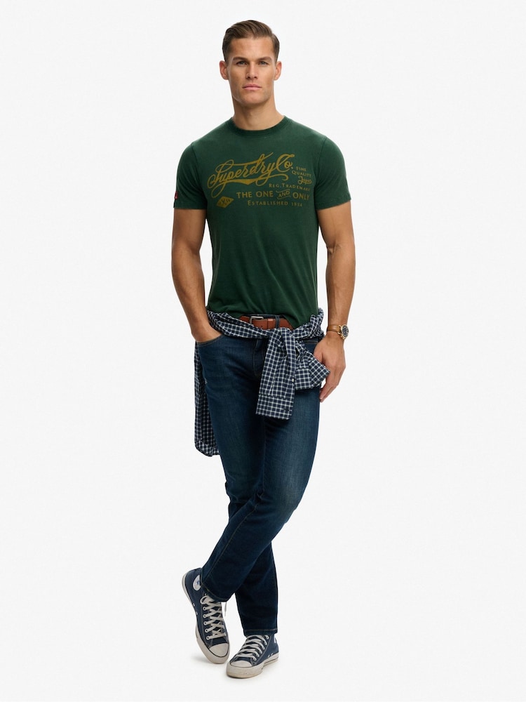 Superdry Green Industry Worker Relaxed T-Shirt - Image 2 of 5