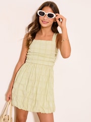 Lipsy Green Teen Gingham Bubble Hem Dress (10-16yrs) - Image 1 of 5