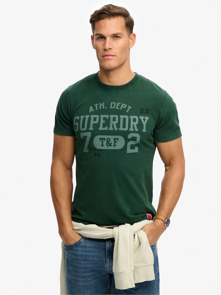 Superdry Green Vintage Prep Relaxed T-Shirt - Image 1 of 2