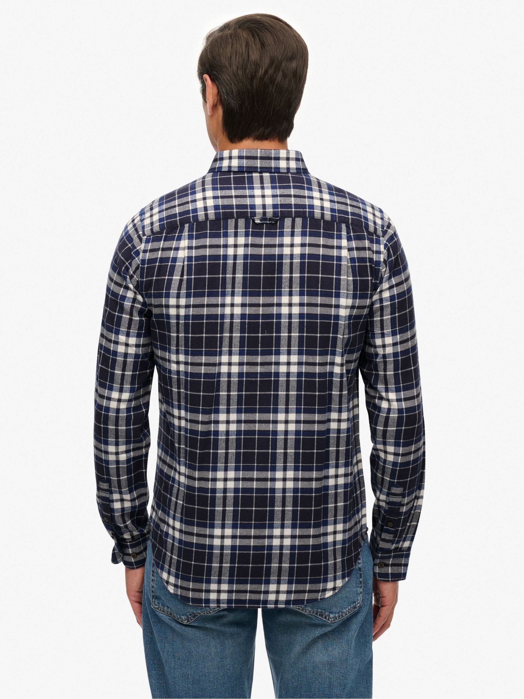 Buy Superdry Hampton Blue Check Long Sleeve Cotton Lumberjack