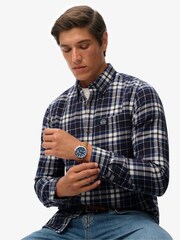 Superdry Blue Long Sleeve Cotton Lumberjack Shirt - Image 3 of 5
