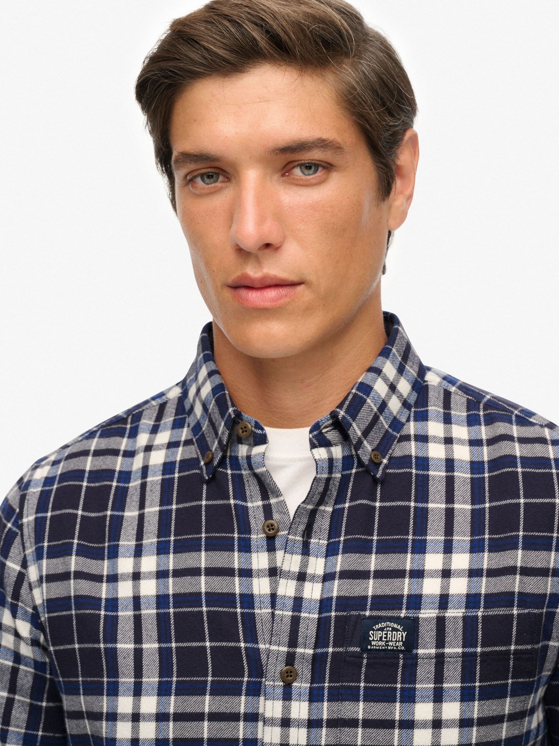 Buy Superdry Hampton Blue Check Long Sleeve Cotton Lumberjack