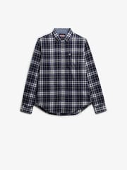 Superdry Hampton Blue Check Long Sleeve Cotton Lumberjack Shirt - Image 6 of 6