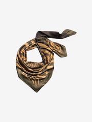 Chocolate Brown Zebra - Friends Like These Printed Multi-way Satin Head Sacrf - תמונה 3 מתוך 5