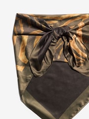 Chocolate Brown Zebra - Friends Like These Printed Multi-way Satin Head Sacrf - תמונה 4 מתוך 5