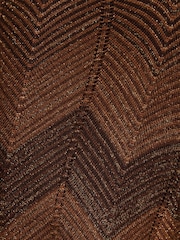 Love & Roses Chocolate Brown Striped Lurex Detail Knitted Trousers - Image 4 of 4