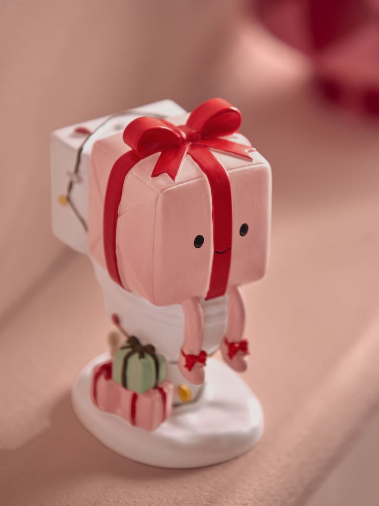 Pink Christmas Present Bathroom Ornament - Image 2 of 5 Pink Christmas Present Bathroom Ornament - Image 2 of 5