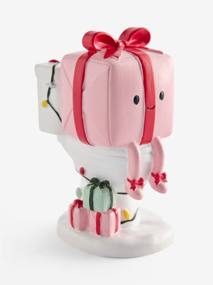 Pink Christmas Present Bathroom Ornament - Image 5 of 5 Pink Christmas Present Bathroom Ornament - Image 5 of 5