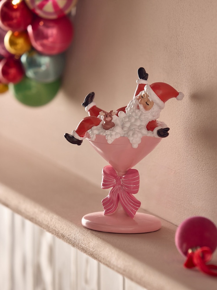 Red Christmas Santa Cocktail Bathroom Ornament - Image 1 of 5
