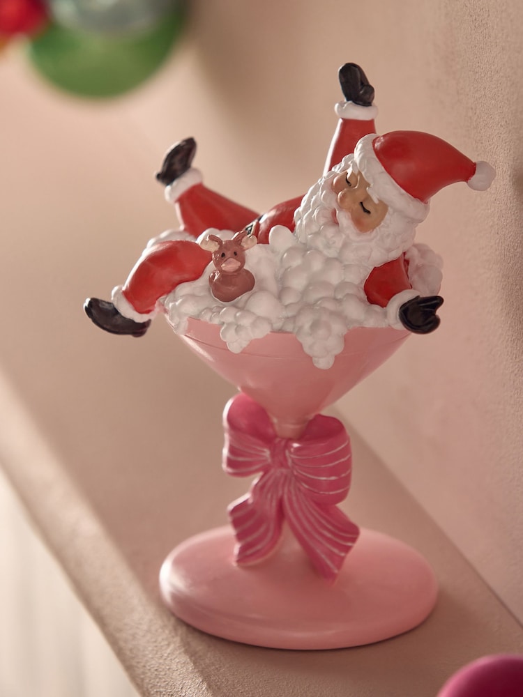 Red Christmas Santa Cocktail Bathroom Ornament - Image 2 of 5