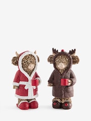 Set of 2 Red Christmas Hamish The Highland Cow Ornaments - Image 3 of 4