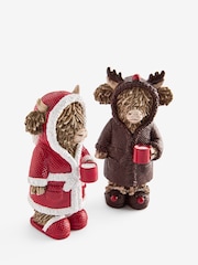 Set of 2 Red Christmas Hamish The Highland Cow Ornaments - Image 4 of 4