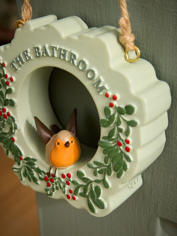 Christmas Robin Bathroom Sign Ornament - 5의 이미지 2